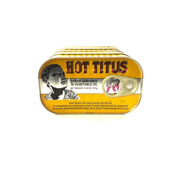 Hot Titus Sardine in Vegetable Oil 4oz - 5 Packs