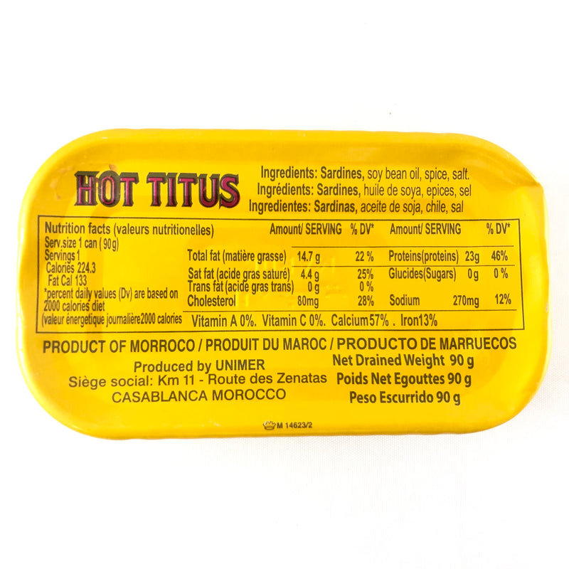 Hot Titus Sardines in Vegetable Oil