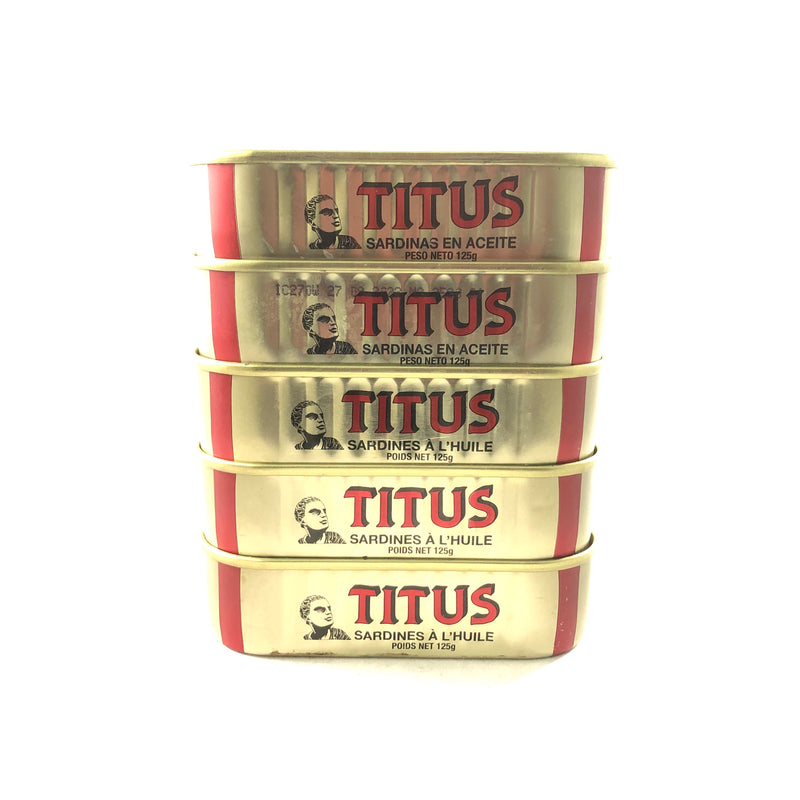 Titus Sardine in Oil 4oz - 5 Packs